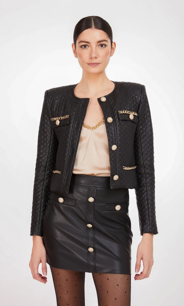 quilted vegan leather jacket by generation love