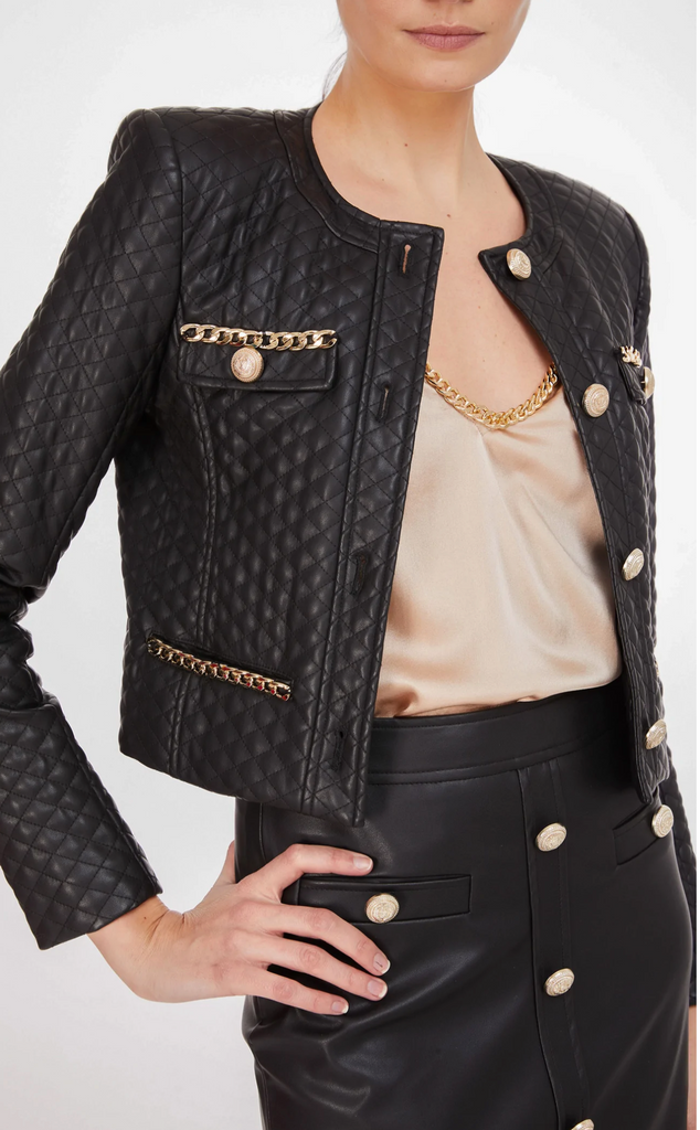 quilted vegan leather jacket by generation love